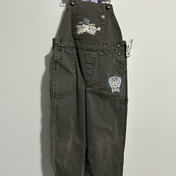 Koala Kids Other - Koala Kids Charcoal Overalls with Brass Accents